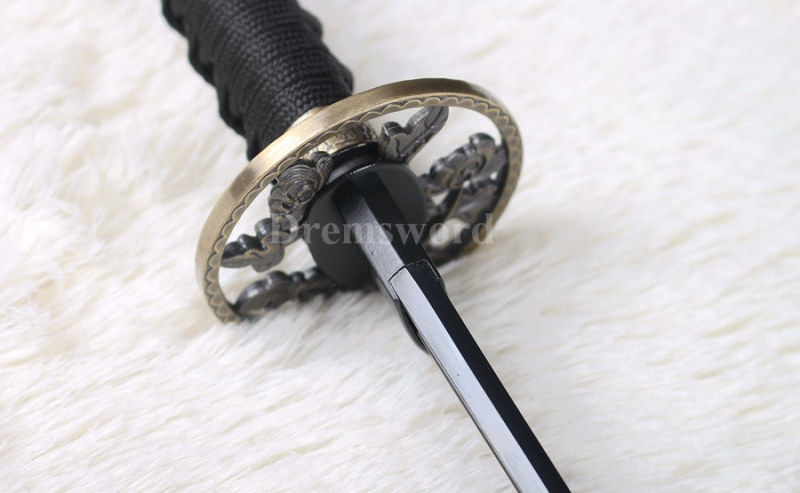 Full tang handmade Damascus black Folded Steel Blade Japanese Samurai katana Sword Sharp.