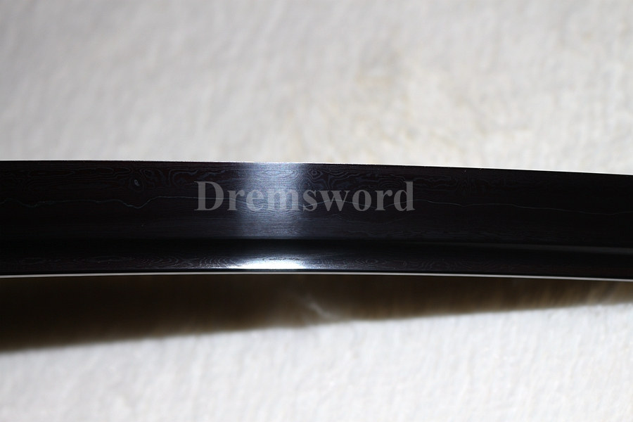 Full tang handmade Damascus black Folded Steel Blade Japanese Samurai katana Sword Sharp.