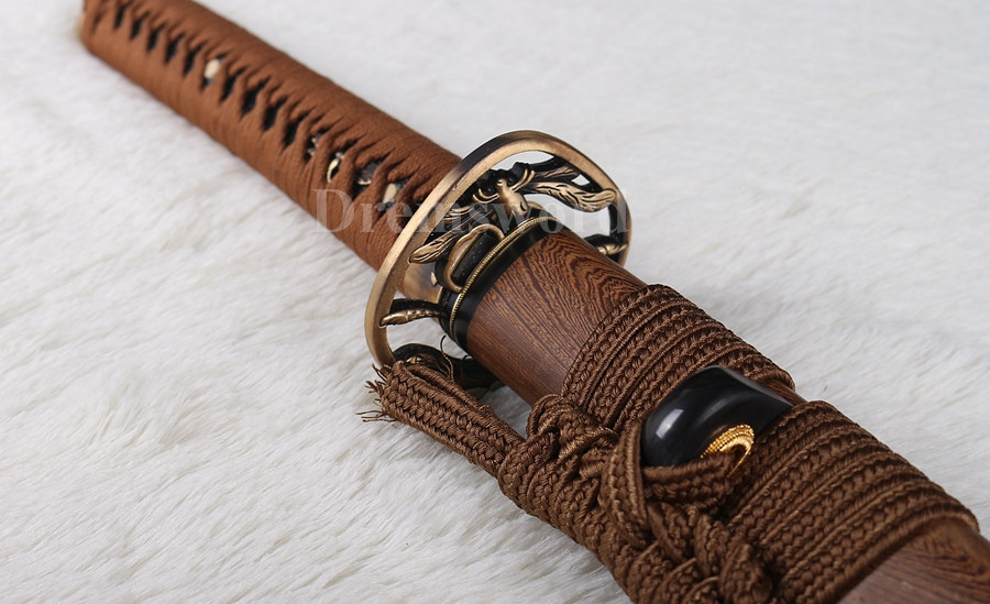 Battle ready handmade Japanese katana samurai sword damascus folded steel full tang rosewood saya.