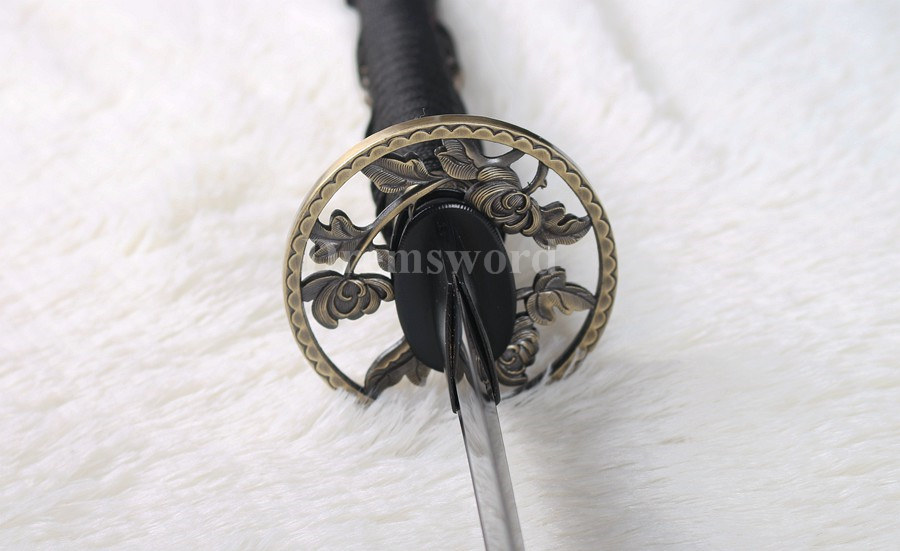 Full tang handmade Damascus black Folded Steel Blade Japanese Samurai katana Sword Sharp.