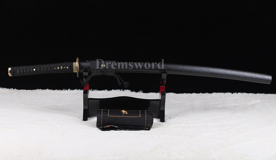Damascus folded steel japanese samurai sword katana abrasive hamon full tang razor sharp.