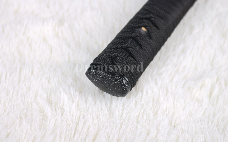 Damascus black Folded Steel Blade Japanese Samurai katana Sword Full Tang battle ready Sharp.