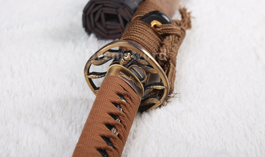 Battle ready handmade Japanese katana samurai sword damascus folded steel full tang rosewood saya.