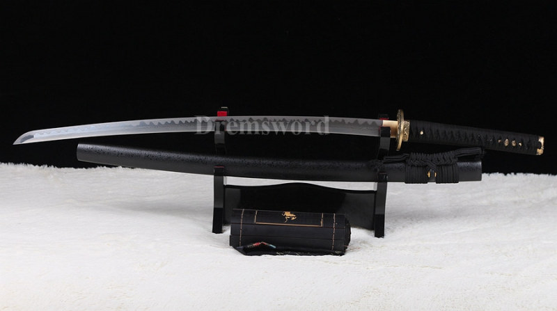 Damascus folded steel japanese samurai sword katana abrasive hamon full tang razor sharp.