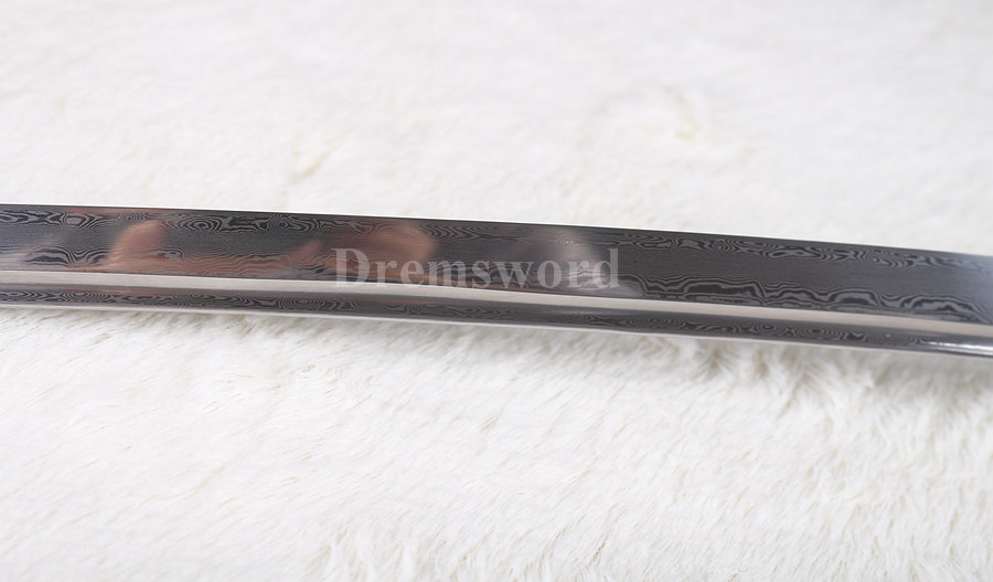 Full tang hand forged damascus folded steel japanese samurai sword katana handmade bohi.