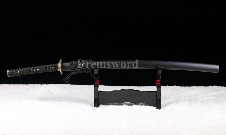 Full tang handmade Damascus black Folded Steel Blade Japanese Samurai katana Sword Sharp.