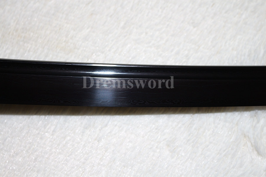 Full tang handmade Damascus black Folded Steel Blade Japanese Samurai katana Sword Sharp.