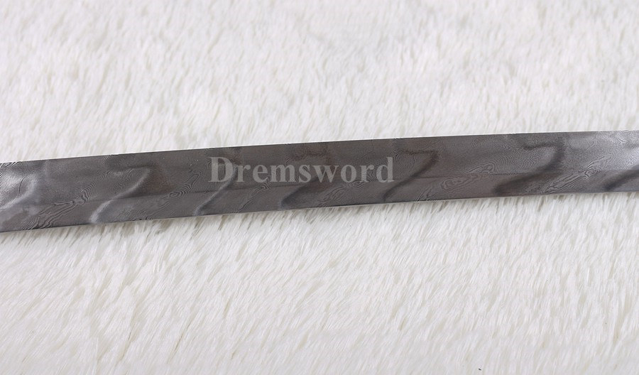 Fully handmade laminated damascus folded steel  japanese samurai sword katana full tang sharp blade.