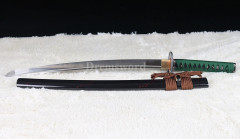 Full tang Japanese Samurai Sword 9260 spring Steel wakizashi battle ready sharp Shinogi-Zukuri Black