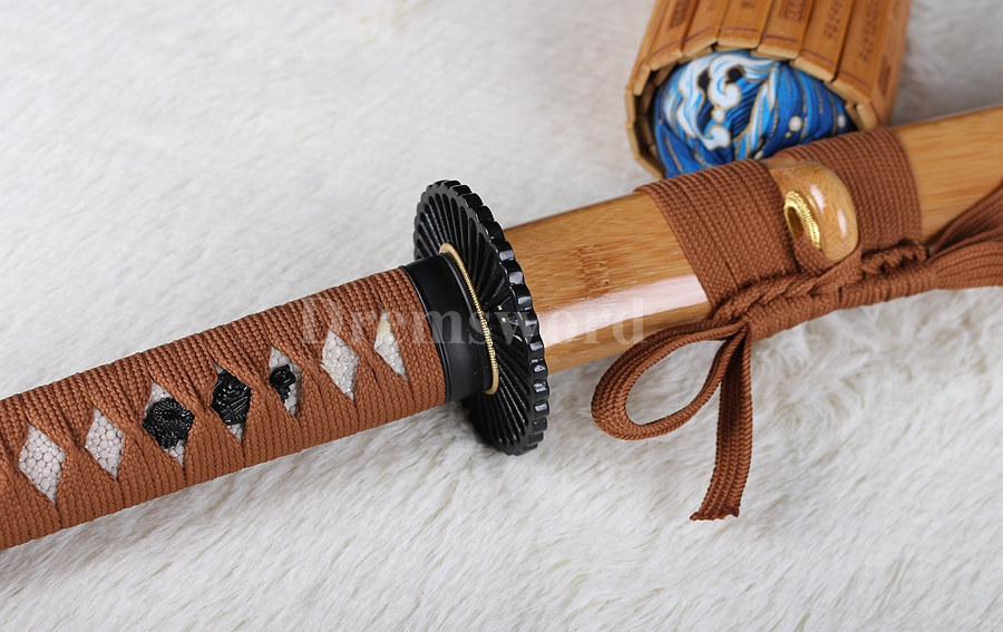 Hand forged japanese samurai katana sword 9260 spring steel UNOKUBI-ZUKURI sharp.+-++