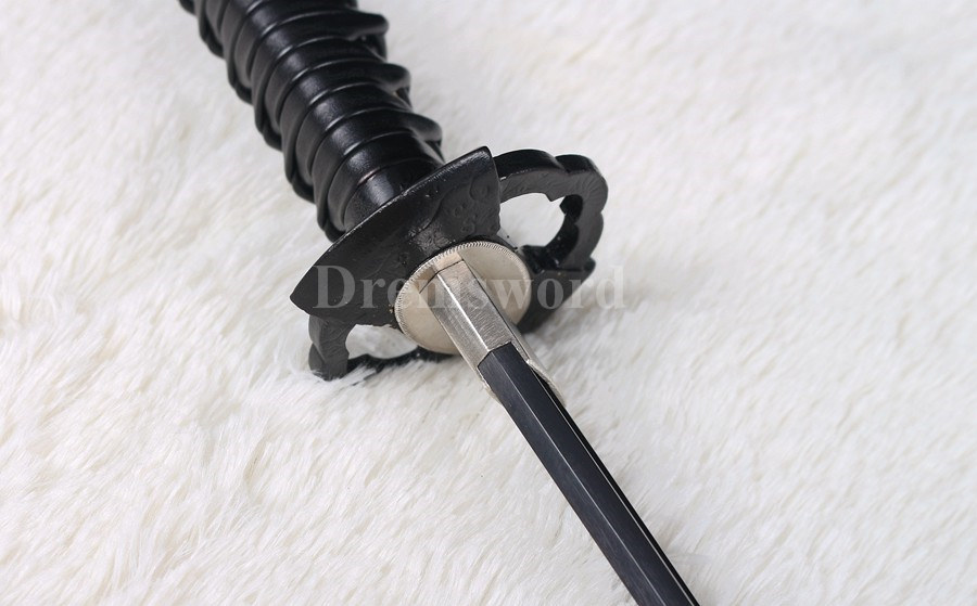 Handmade black damascus folded steel japanese samurai katana sword hand-arrasive hamon full tang sharp.