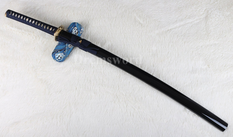 Handmade Blue hand-abrasived Blade Japanese Samurai katana sword 1095 high carbon steel battle ready full tang.