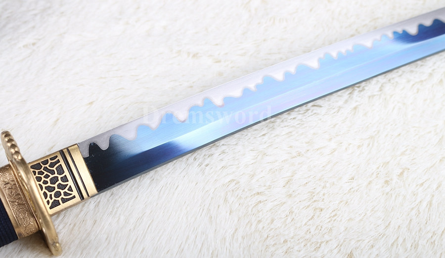 Handmade Blue hand-abrasived Blade Japanese Samurai katana sword 1095 high carbon steel battle ready full tang.