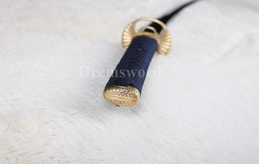 Handmade Blue hand-abrasived Blade Japanese Samurai katana sword 1095 high carbon steel battle ready full tang.
