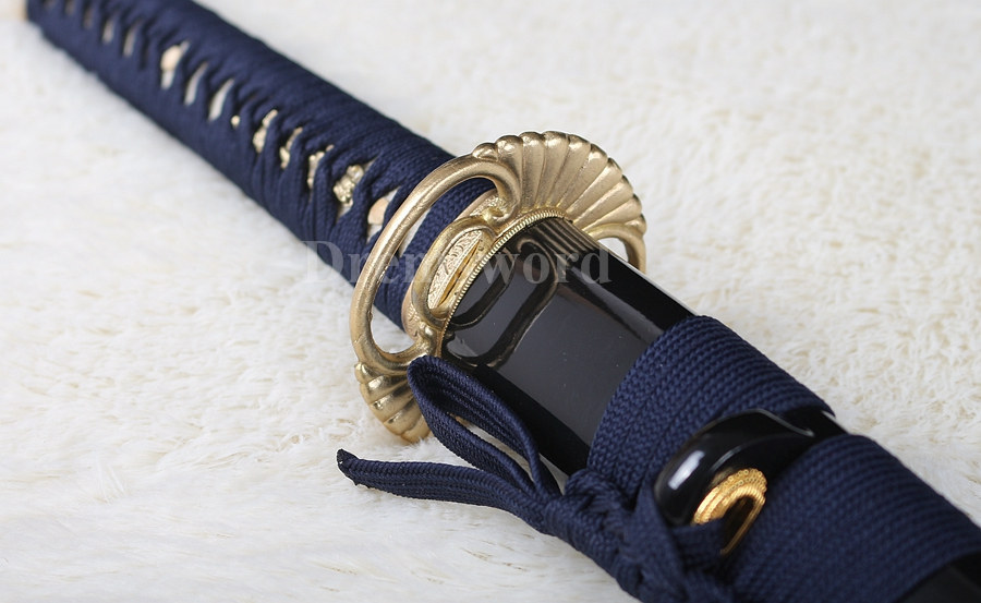 Handmade Blue hand-abrasived Blade Japanese Samurai katana sword 1095 high carbon steel battle ready full tang.