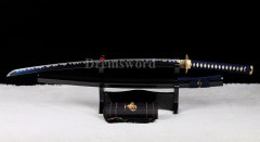 Handmade Blue blade hand-abrasived Japanese Samurai katana sword 1095 high carbon steel battle ready full tang.