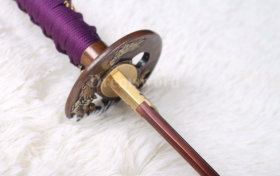 Battle ready Japanese katana Samurai Sword hand forged 1095 high carbon steel red blade full tang sharp.