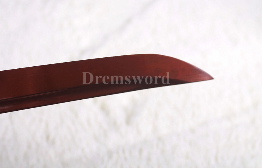 Battle ready Japanese katana Samurai Sword hand forged 1095 high carbon steel red blade full tang sharp.