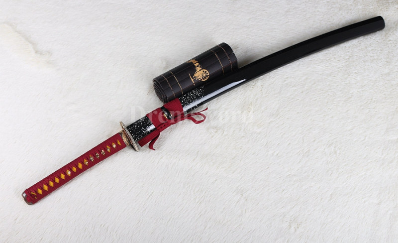 hand forged 1095 high carbon steel Japanese katana Samurai Sword red blade full tang sharp.