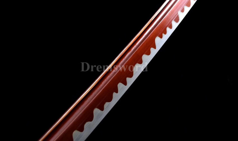 handmade Japanese katana Samurai Sword 1095 high carbon steel red hand-abrasived blade full tang sharp.