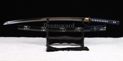 hand forged 9260 spring steel japanese samurai katana sword full tang battle ready full tang sharp Shinogi-Zukuri black