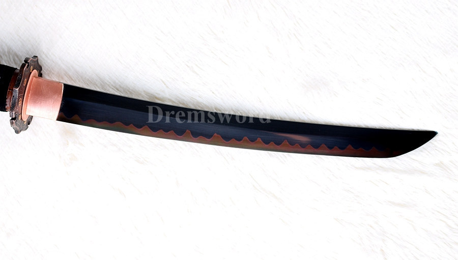 Hand forged real Japanese samurai sword Tanto T10 steel Clay Tempered Blade Japanese razor sharp full tang..