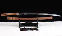Clay tempered japanese Katana samurai sword T10 steel Razor sharp full tang blade rosewood saya Brown Shinogi-Zukuri