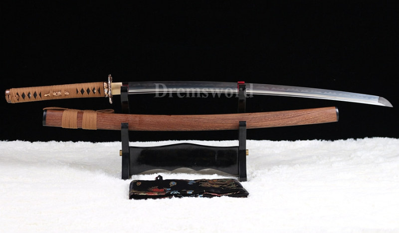 Clay tempered japanese Katana samurai sword T10 steel Razor sharp full tang blade rosewood saya.