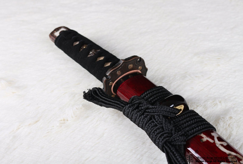 Hand forged real Japanese samurai sword Tanto T10 steel Clay Tempered Blade Japanese razor sharp full tang..