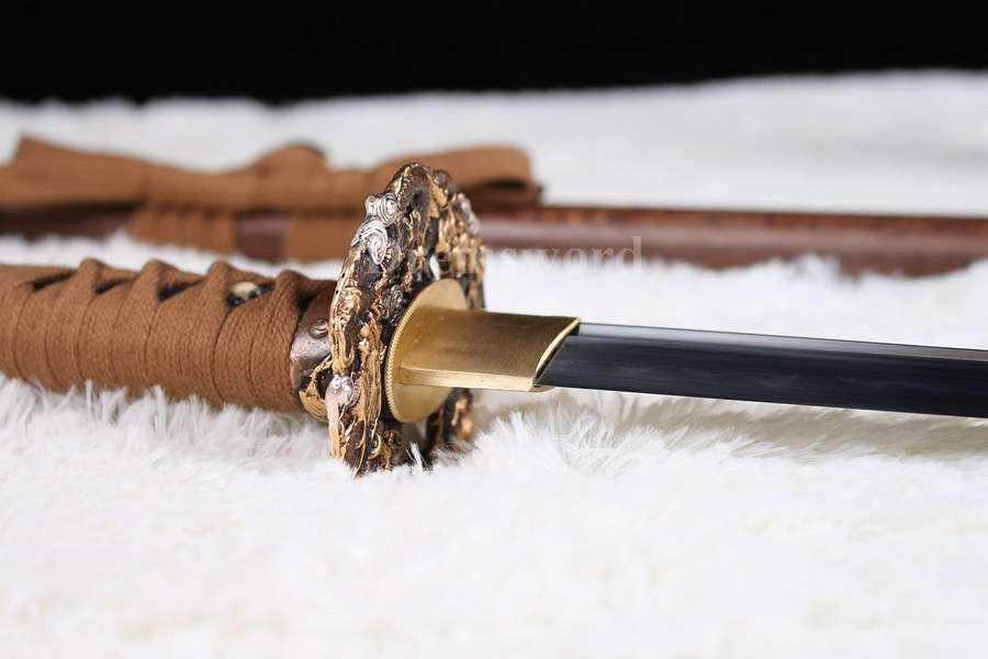 Clay tempered japanese Katana samurai sword T10 steel Razor sharp full tang blade rosewood saya.