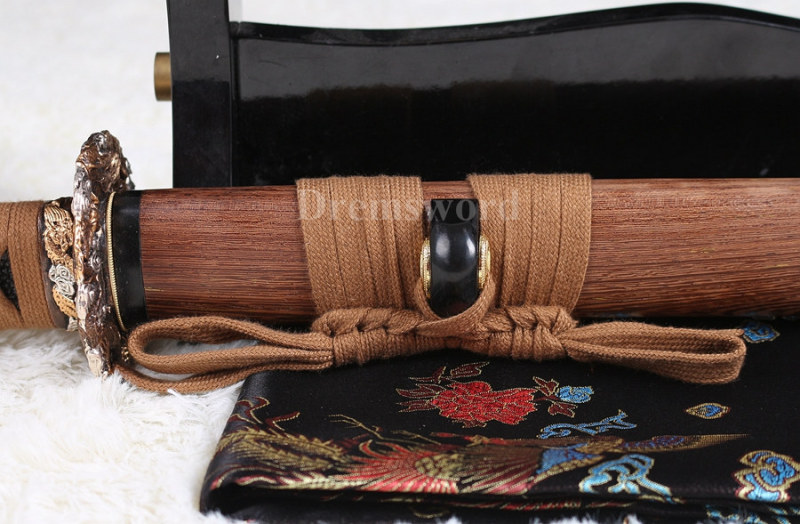 Clay tempered japanese Katana samurai sword T10 steel Razor sharp full tang blade rosewood saya.