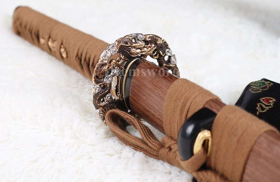 Clay tempered japanese Katana samurai sword T10 steel Razor sharp full tang blade rosewood saya.