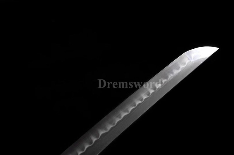 Fully handmade Clay tempered Choji hamon T10 steel blade japanese samurai katana sword sharp full tang battle ready.