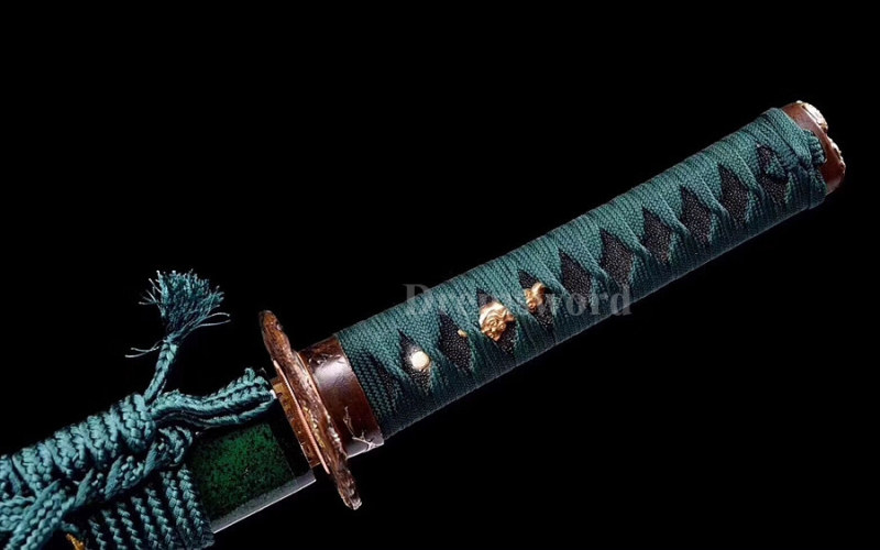 Hand forged T10 steel Clay tempered japanese samurai wakizashi sword 火焰 hamon full tang sharp