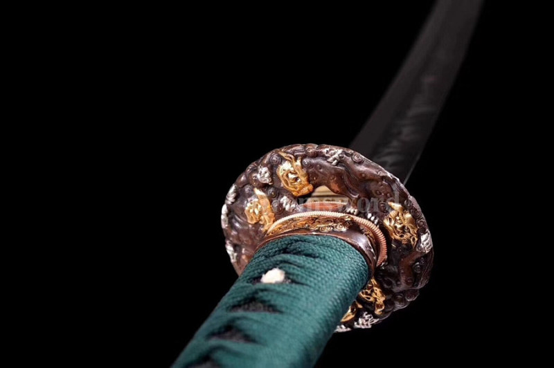 Hand forged T10 steel Clay tempered japanese samurai wakizashi sword 火焰 hamon full tang sharp