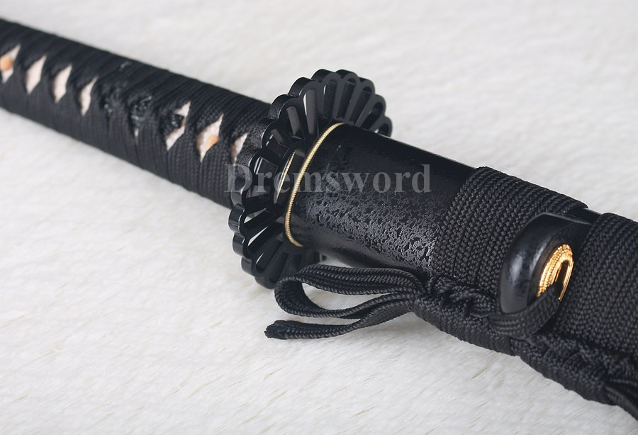 Hand forged clay tempered Battle Ready T10 steel japanese Katana sword full tang razor sharp.