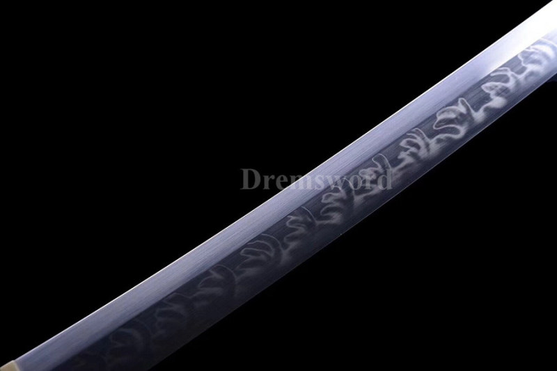 Clay Tempered T10 steel Shirasaya Top 火焰 hamon Japanese Wakizashi sword razor sharp