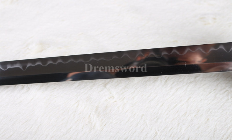 Handmade t10 clay tempered japanese samurai Ninja sword real hamon full tang razor sharp blade.