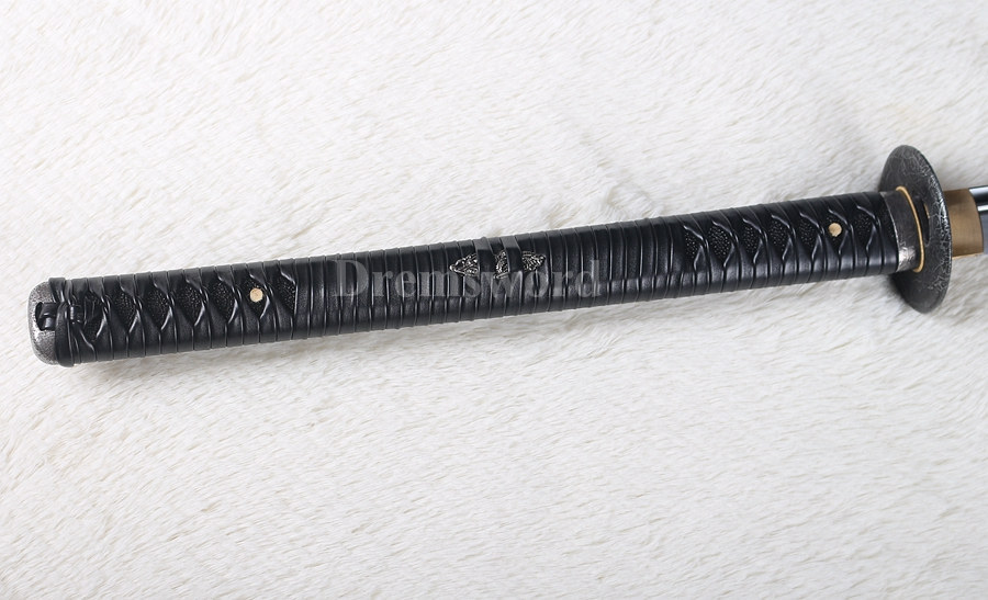 Handmade Naginata Clay Tempered T10 steel Japanese Samurai Sword Full Tang Battle Razor Sharp Blade