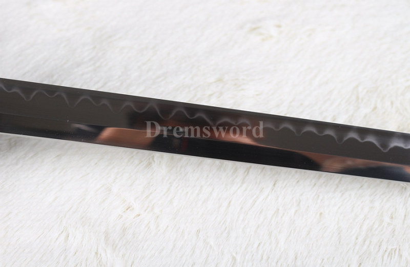 Handmade t10 clay tempered japanese samurai Ninja sword real hamon full tang razor sharp blade.