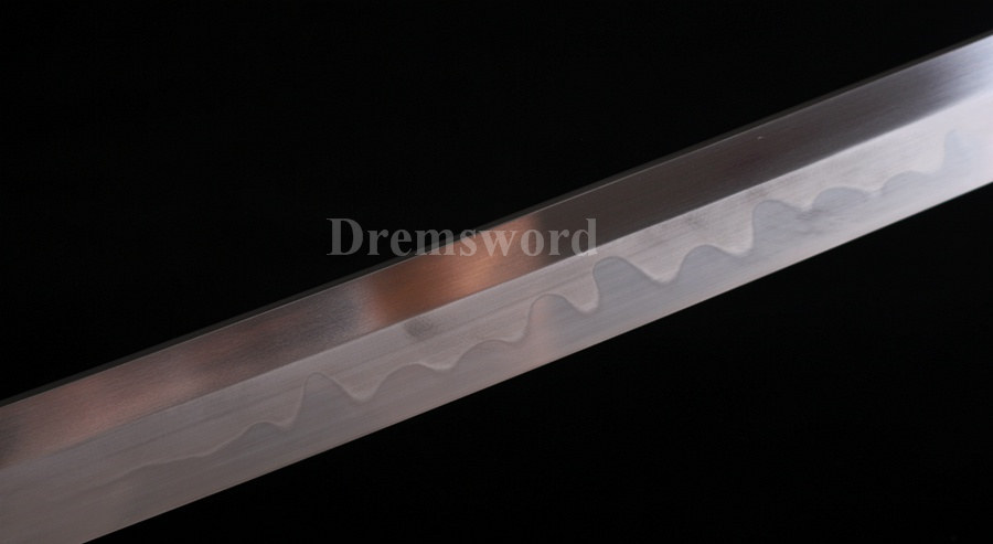 Fully Handmade Clay tempered T10 steel real hamon japanese samurai katana sword full tang sharp traditional hand abrasive.