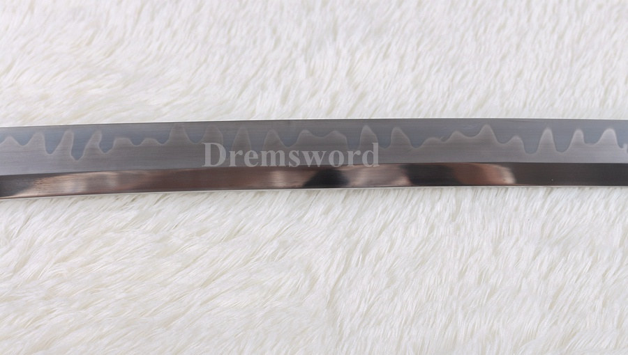Hand forged Clay tempered T10 steel real hamon japanese samurai katana sword full tang sharp traditional hand abrasive.