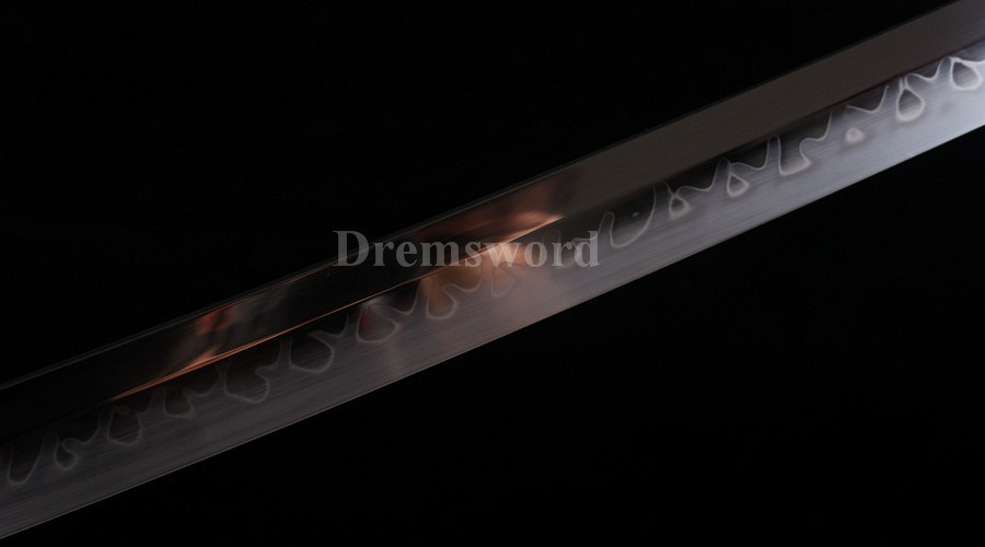 Fully handmade Clay tempered T10 steel japanese samurai katana sword CHOJI hamon full tang battle ready sharp.
