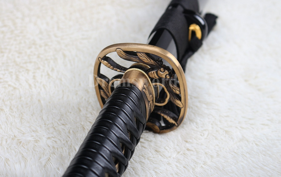 Hand forged Clay tempered T10 steel japanese samurai katana sword 火焰 hamon full tang sharp battle ready.