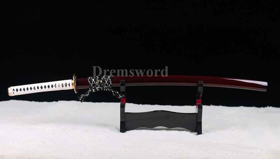 Hand forged Clay tempered T10 steel japanese samurai katana sword full tang sharp battle ready eagle Theme tsuba set.
