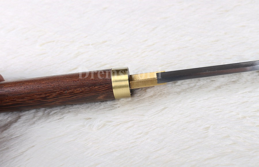 handmade Clay tempered handmade kamasu kissaki T10 steel Japanese Ninja Shirasaya Sword sharp.