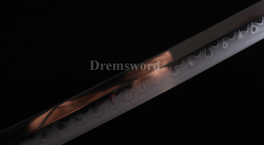 Fully handmade Clay tempered T10 steel japanese samurai katana sword CHOJI hamon full tang battle ready sharp.