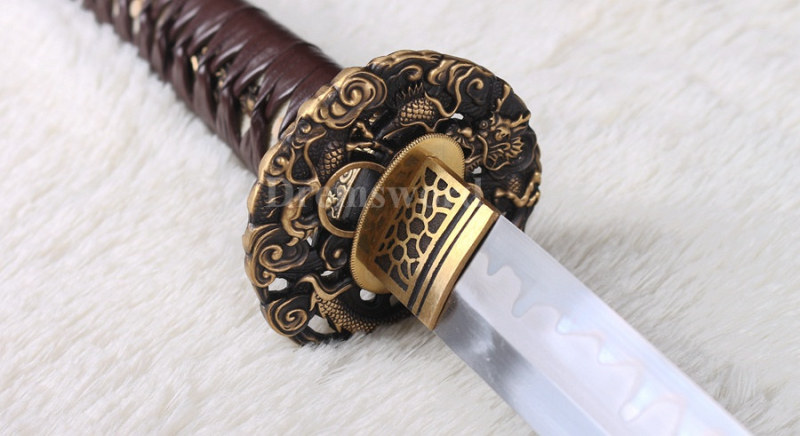 Fully Handmade Clay tempered T10 steel real hamon japanese samurai katana sword full tang sharp traditional hand abrasive.