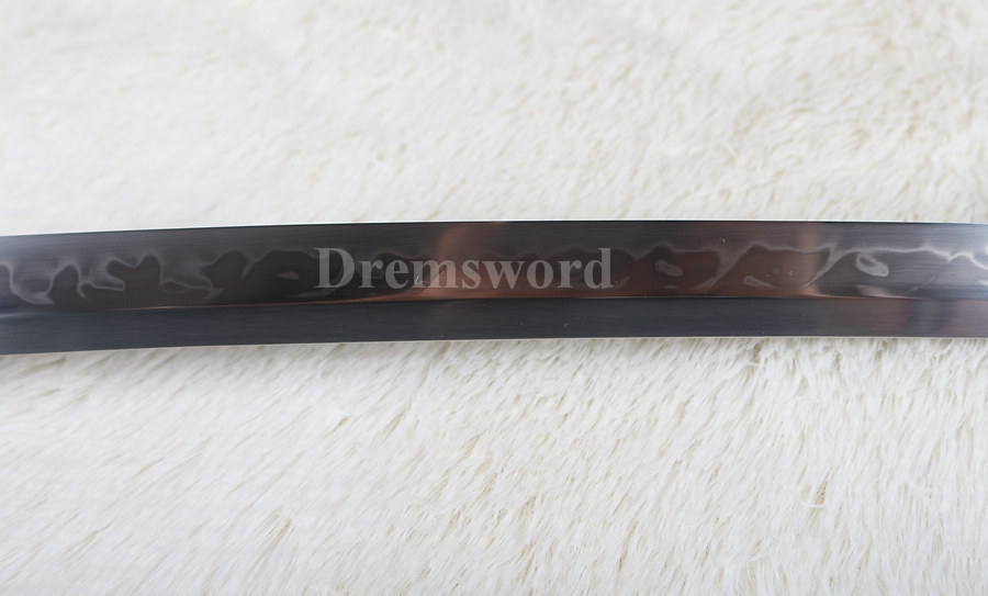 Hand forged Clay tempered T10 steel japanese samurai katana sword 火焰 hamon full tang sharp battle ready.