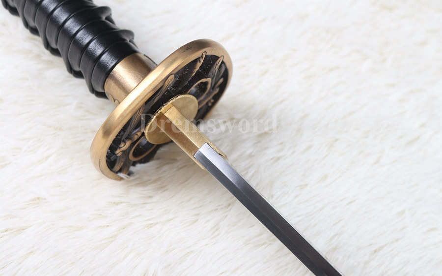 Hand forged Clay tempered T10 steel japanese samurai katana sword 火焰 hamon full tang sharp battle ready.
